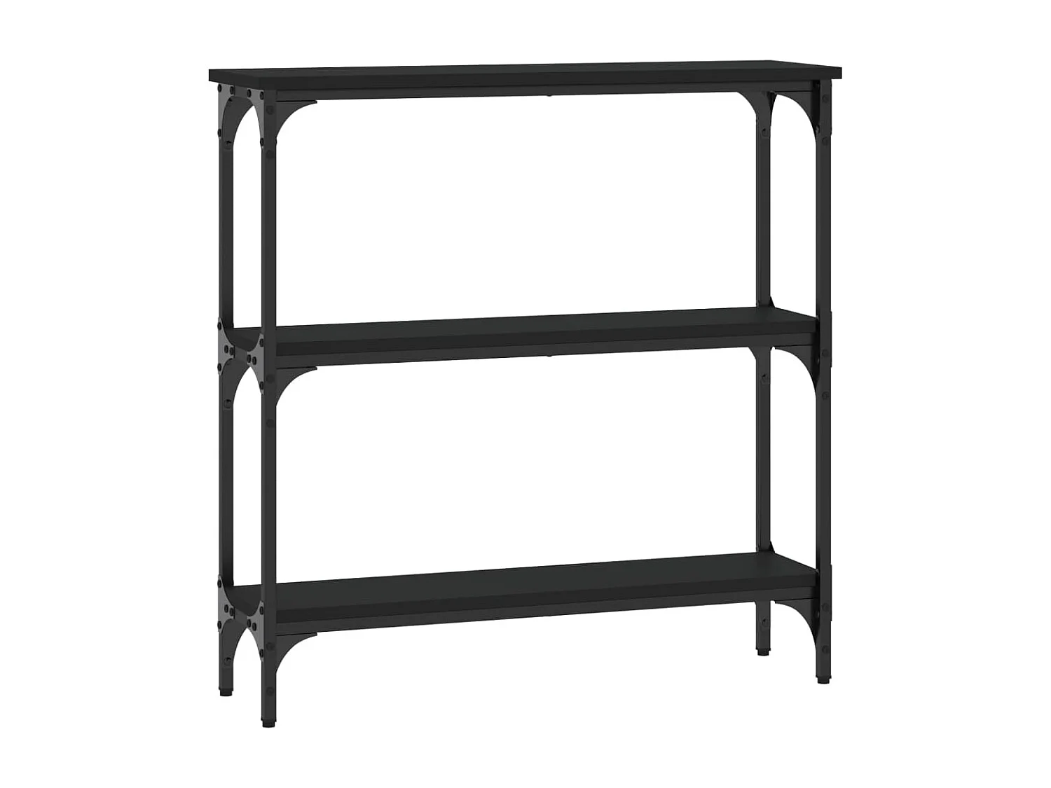 Table console noir 75x22,5x75 cm bois d'ingénierie