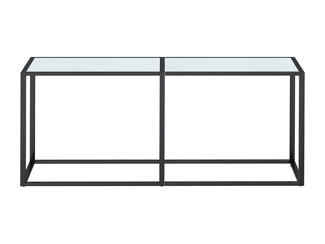 Table console Marbre blanc 180x35x75,5 cm Verre trempé