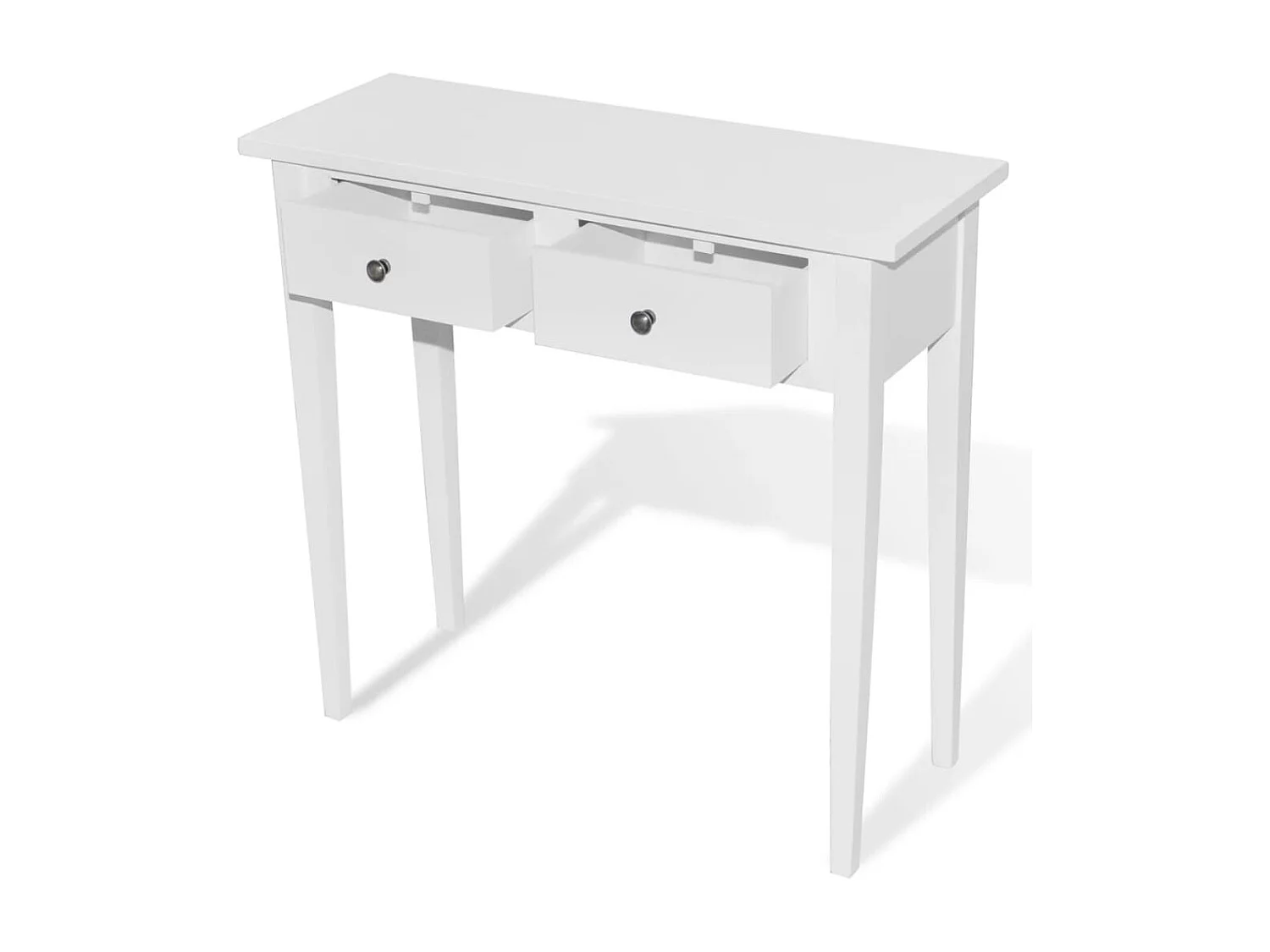 Table de console et coiffeuse avec 2 tiroirs Blanc