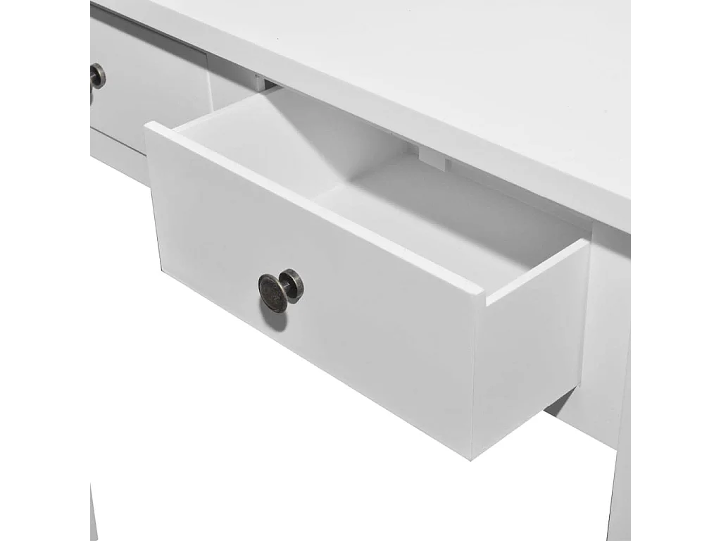 Table de console et coiffeuse avec 2 tiroirs Blanc