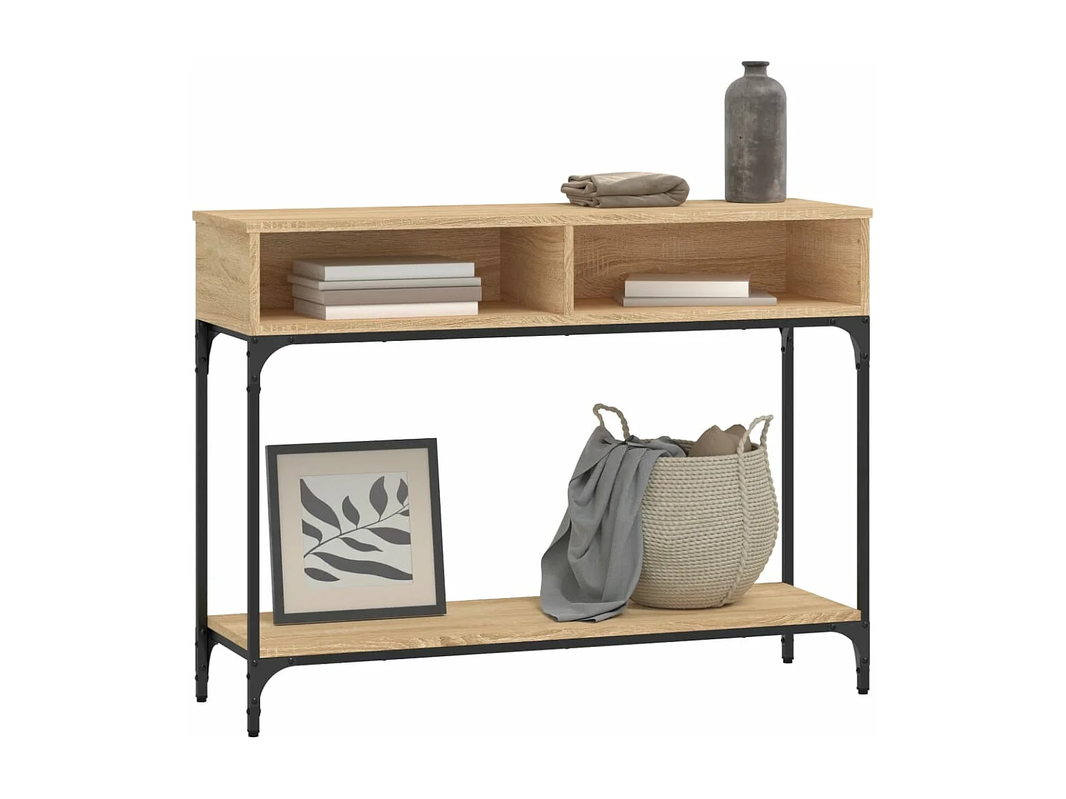 Table console chêne sonoma 100x30,5x75 cm bois d'ingénierie