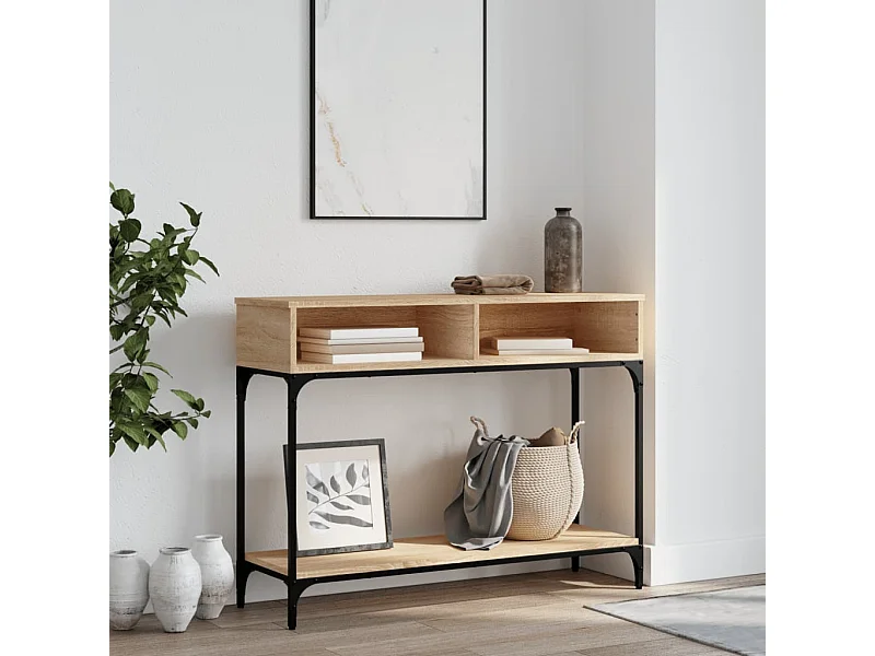 Table console chêne sonoma 100x30,5x75 cm bois d'ingénierie