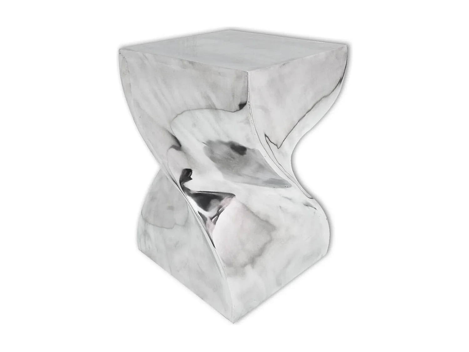 Table auxiliaire / Tabouret Forme torsadée Aluminium Argenté