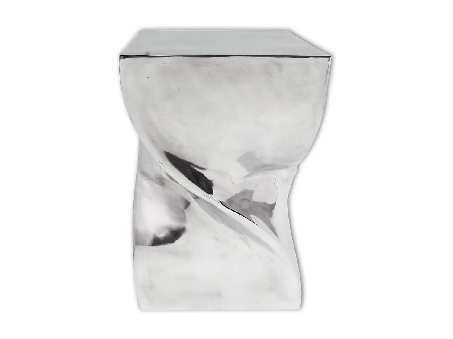 Table auxiliaire / Tabouret Forme torsadée Aluminium Argenté