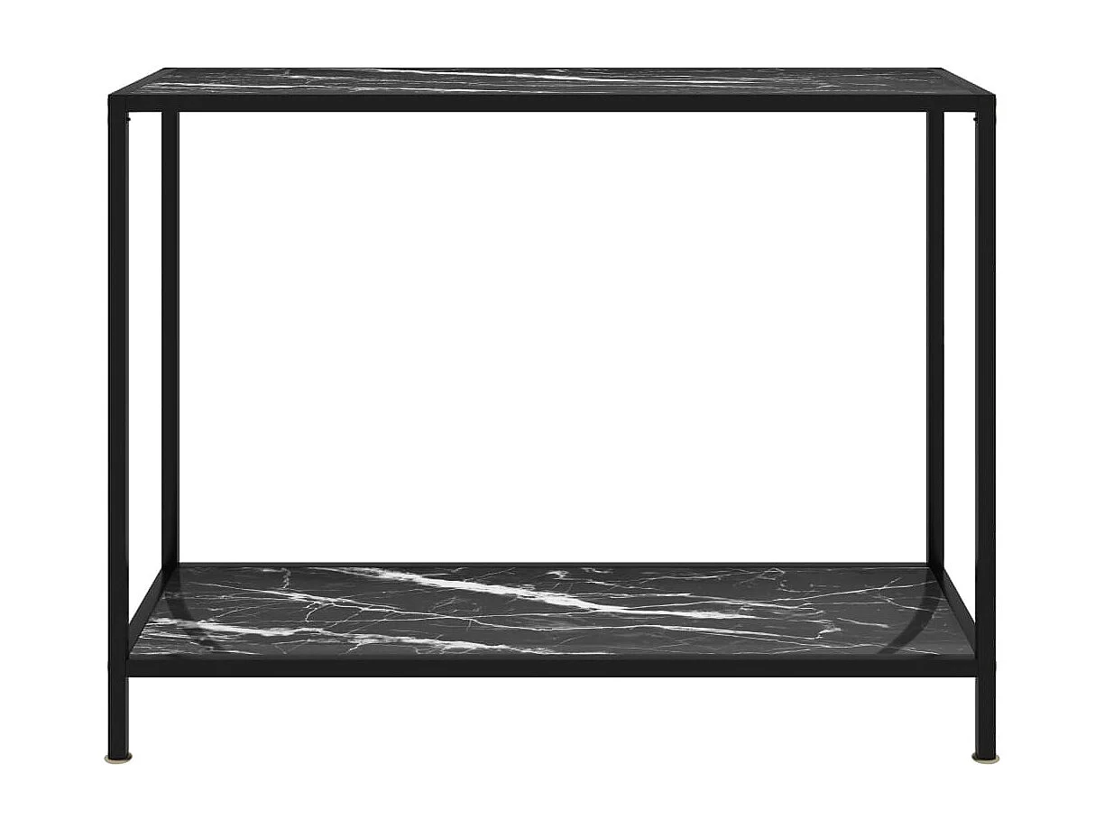 Mesa de consola negro vidrio templado 100x35x75 cm