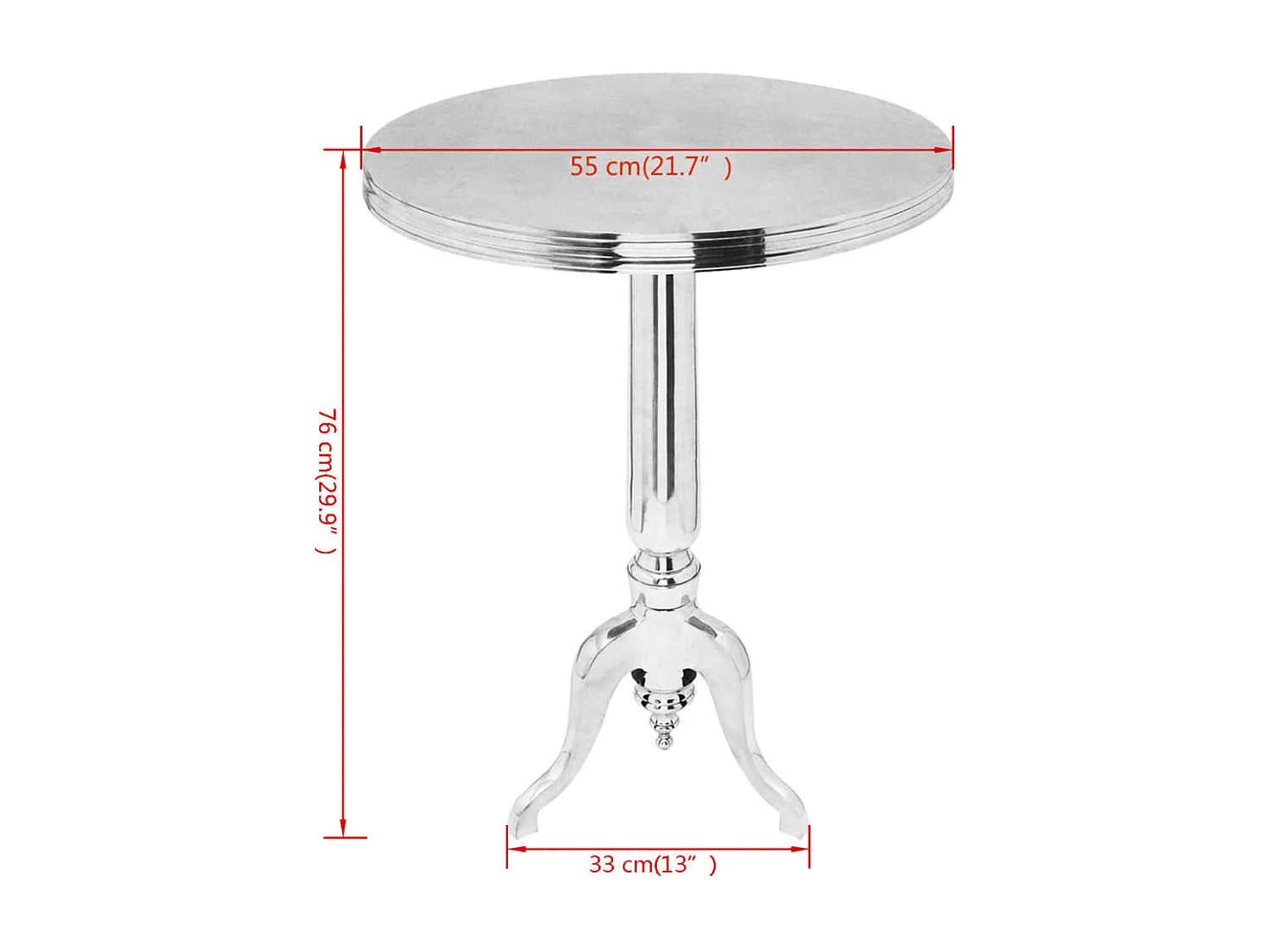 Table auxiliaire ronde Aluminium Argenté