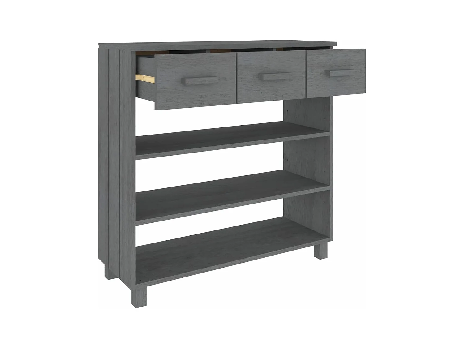 Table console HAMAR Gris foncé 90x35x90 cm Bois massif de pin