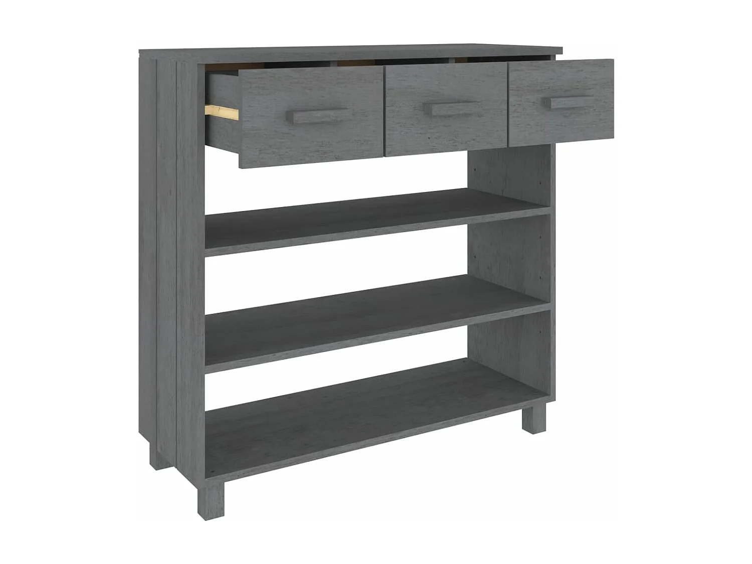 Table console HAMAR Gris foncé 90x35x90 cm Bois massif de pin