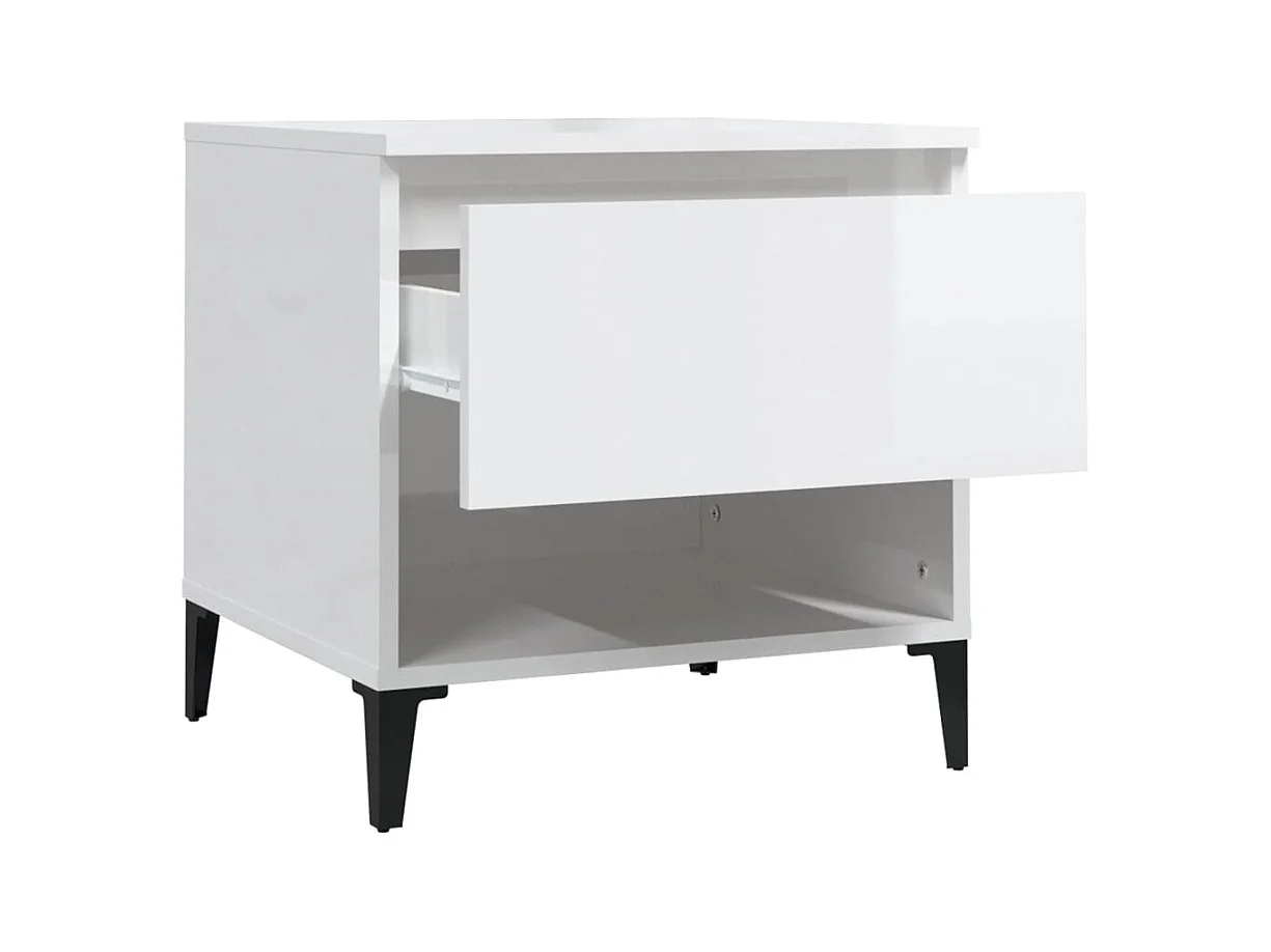 Tables d'appoint 2pièces Blanc brillant 50x46x50cm Bois ingénierie