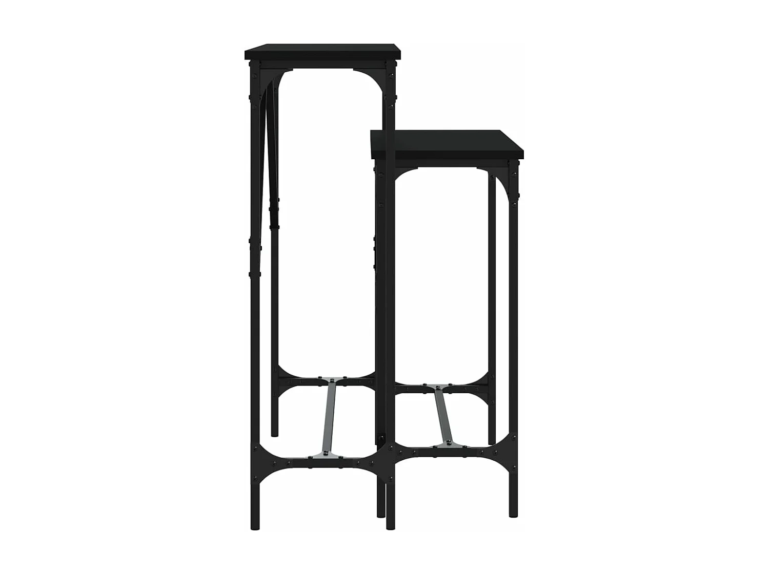 Tables console 2 pièces noir bois d'ingénierie