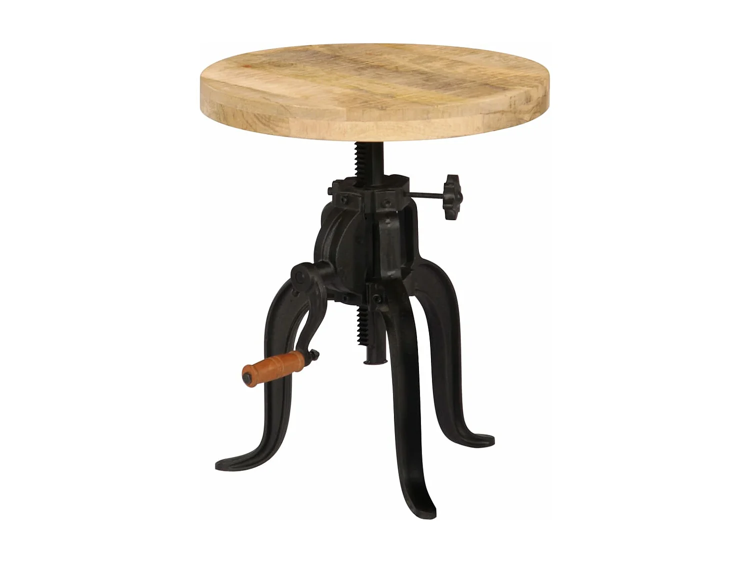 Table d'appoint 45x (45-62) cm Bois de manguier massif et fonte