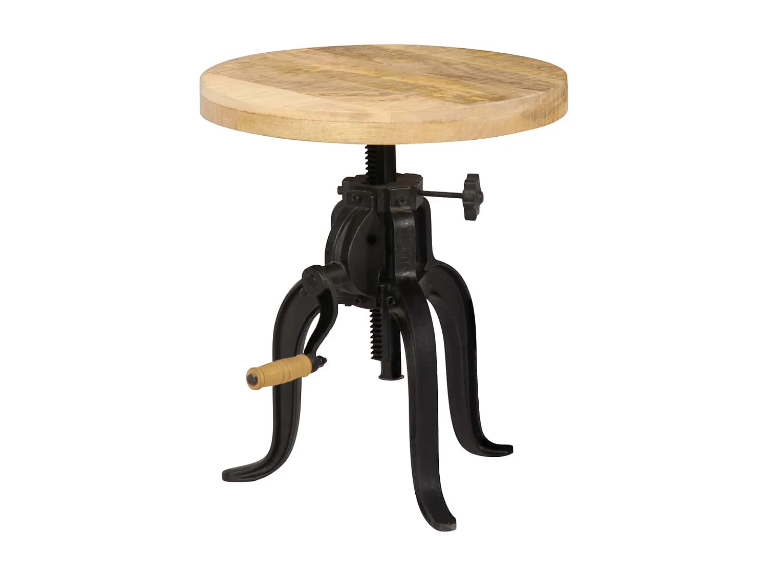 Table d'appoint 45x (45-62) cm Bois de manguier massif et fonte