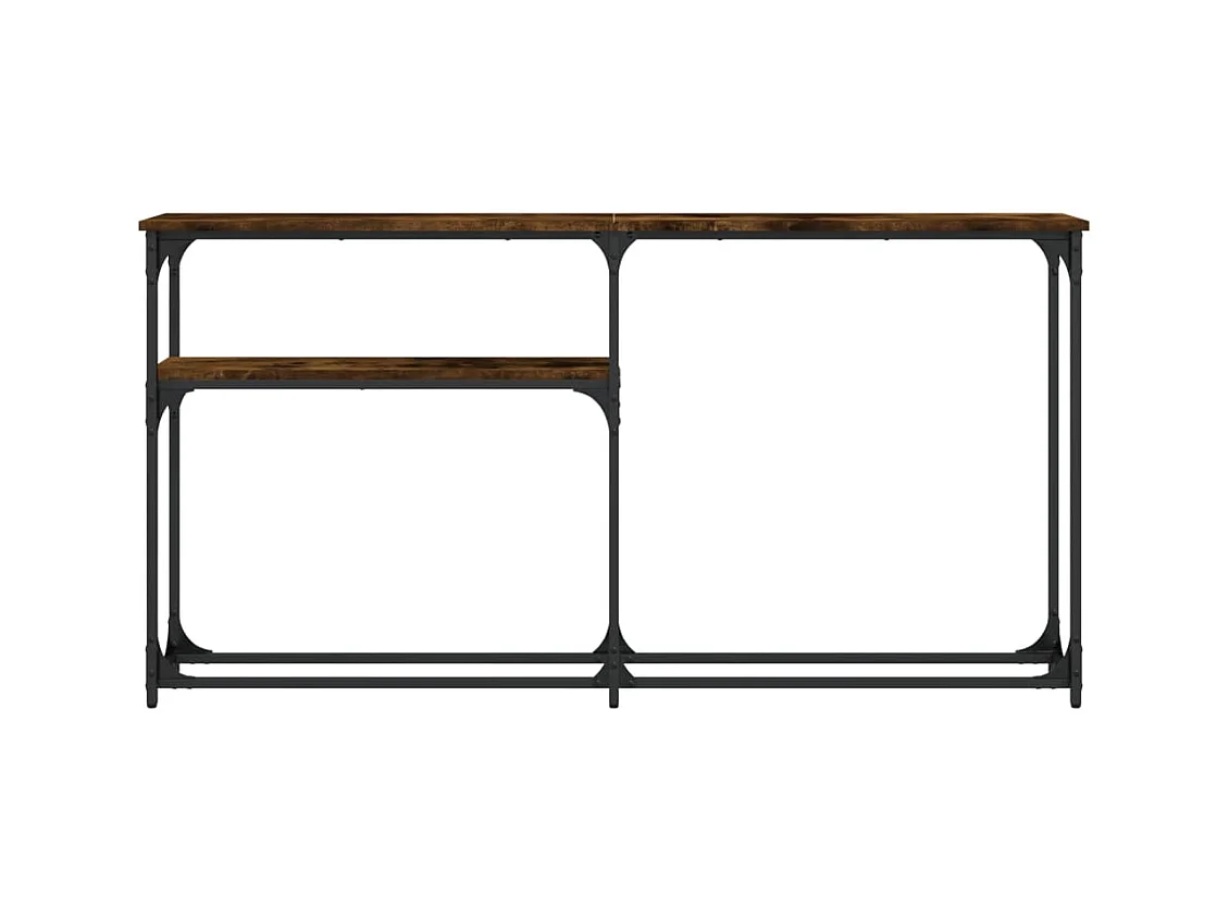 Table console chêne fumé 145x22,5x75 cm bois d'ingénierie