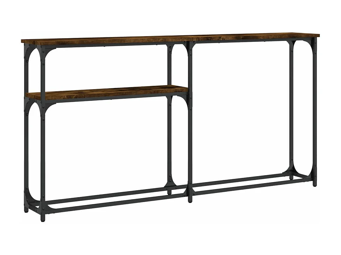 Table console chêne fumé 145x22,5x75 cm bois d'ingénierie