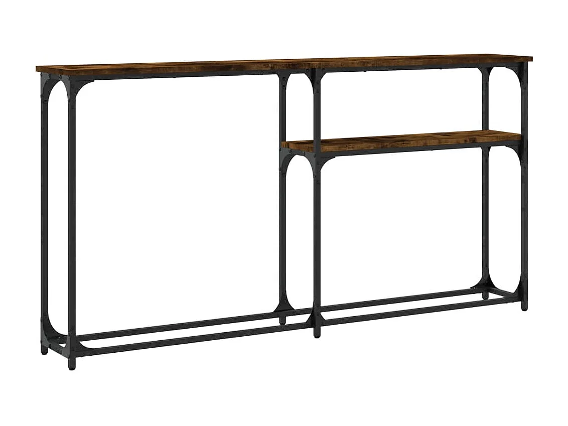 Table console chêne fumé 145x22,5x75 cm bois d'ingénierie