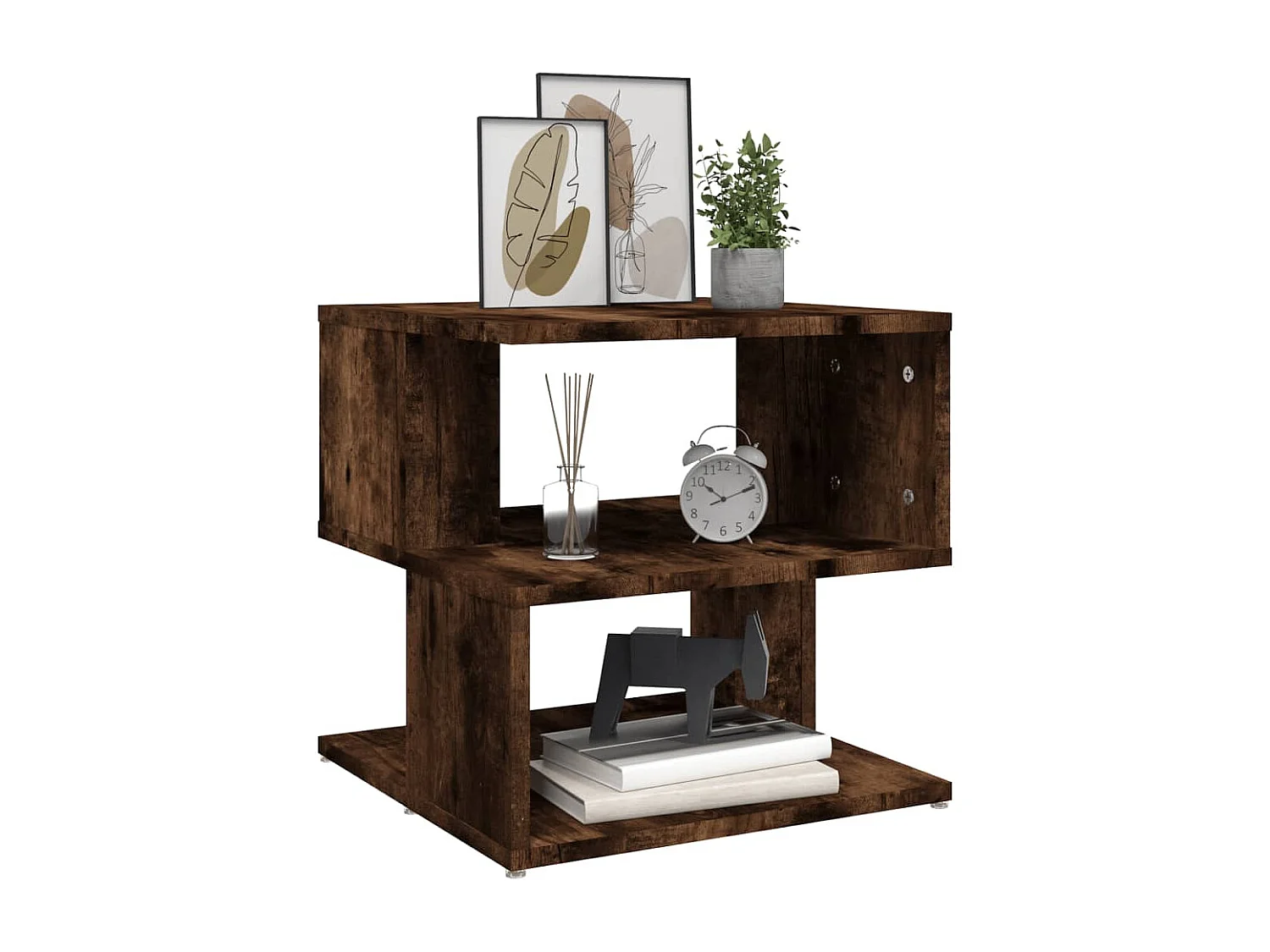 Table d'appoint Chêne fumé 40x40x40 cm Bois d'ingénierie