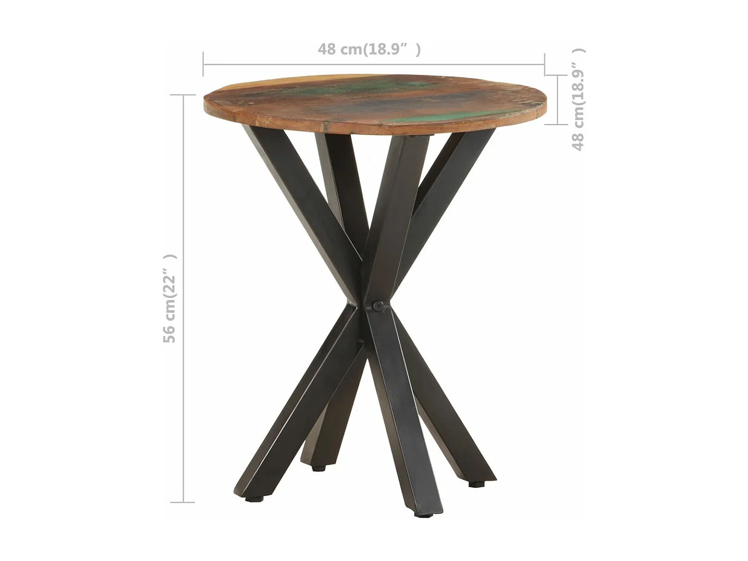 Table d'appoint 48x48x56 cm Bois de récupération massif