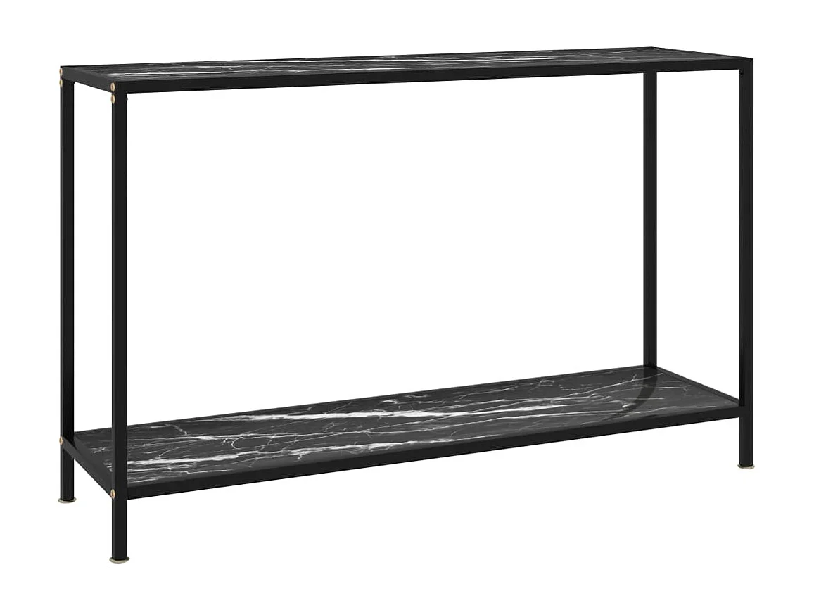Mesa de consola negro vidrio templado 120x35x75 cm