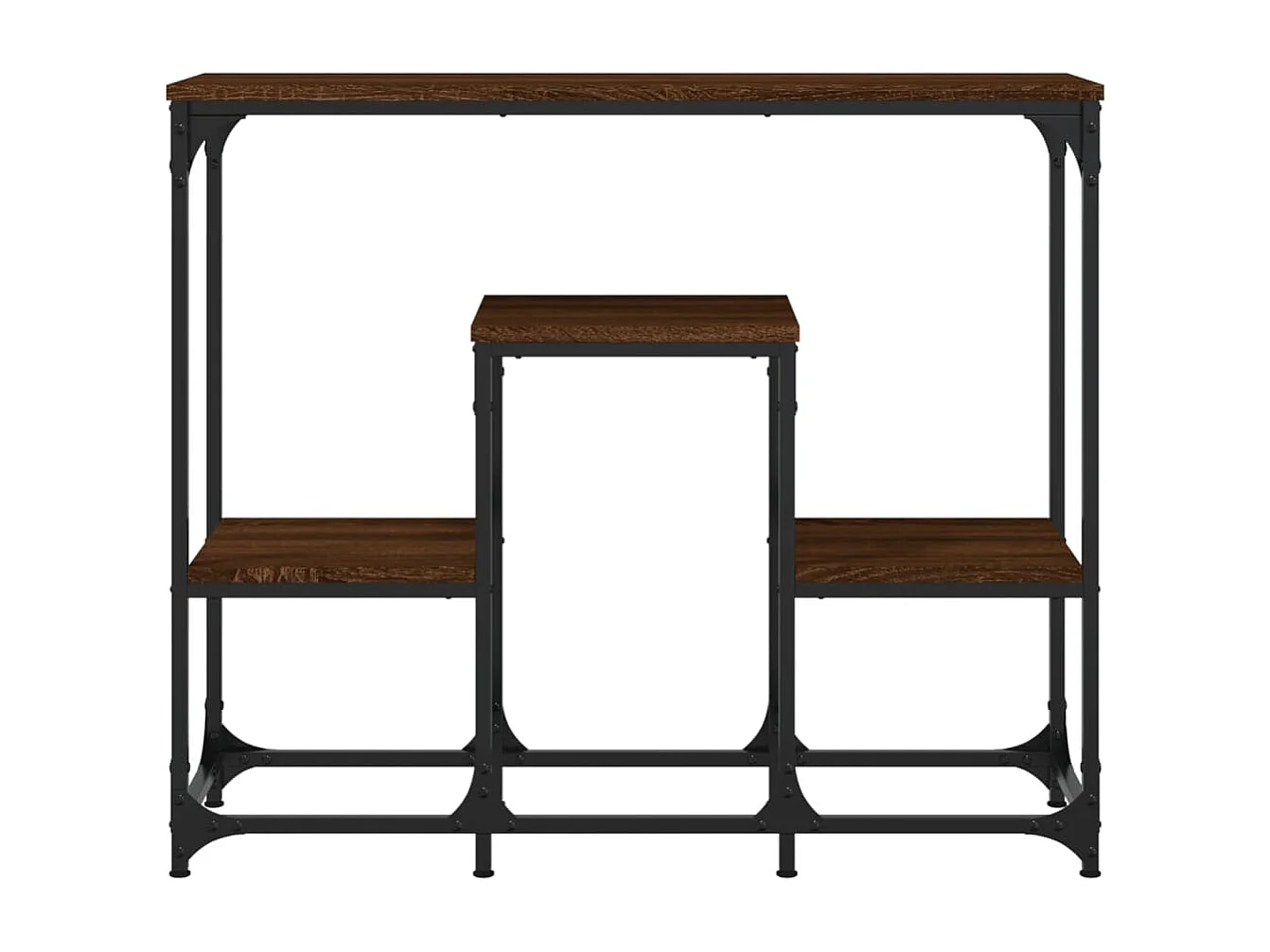 Table console chêne marron 89,5x28x76 cm bois d'ingénierie