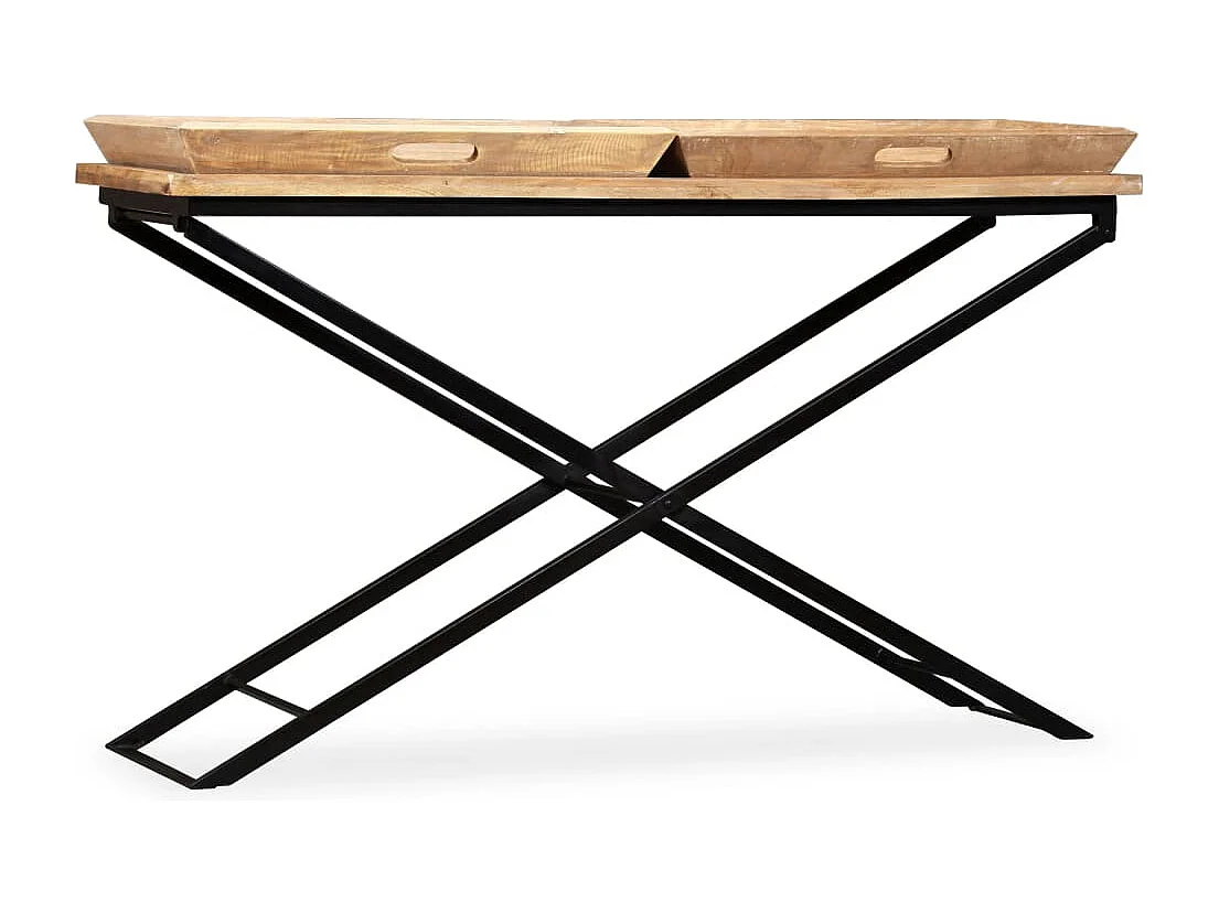 Mesa consola de madera de mango maciza 130x40x80 cm