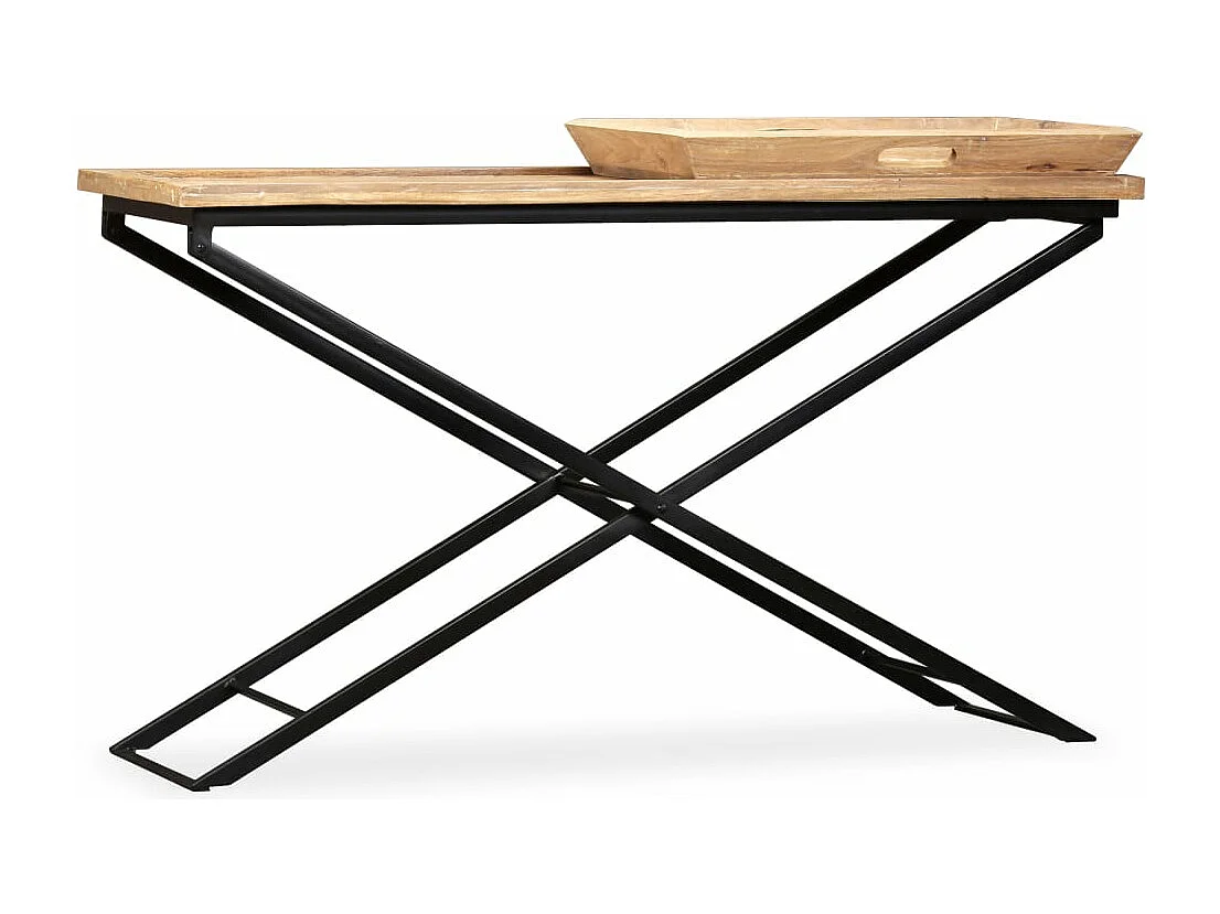 Mesa consola de madera de mango maciza 130x40x80 cm