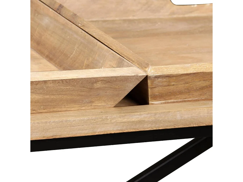 Mesa consola de madera de mango maciza 130x40x80 cm