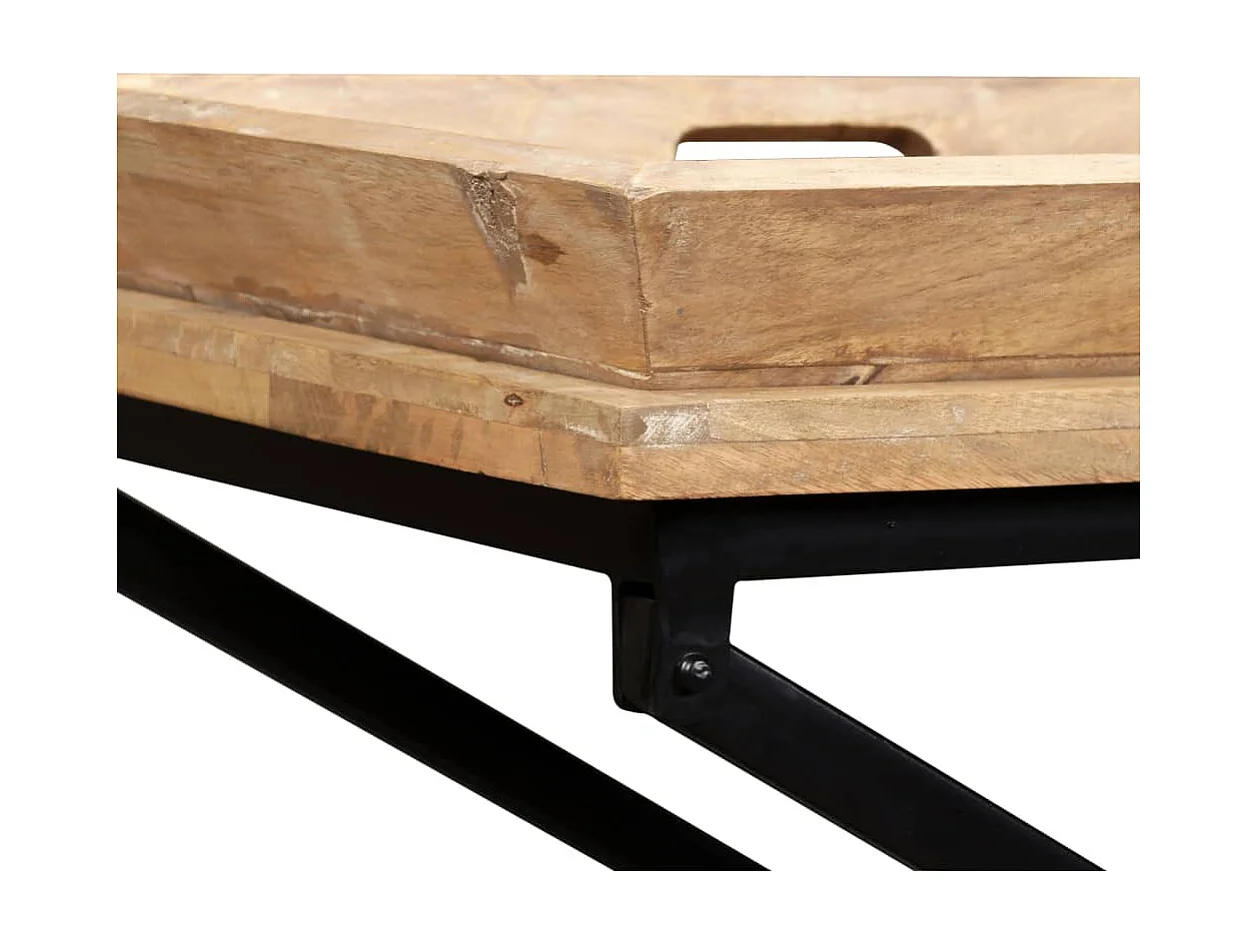 Mesa consola de madera de mango maciza 130x40x80 cm