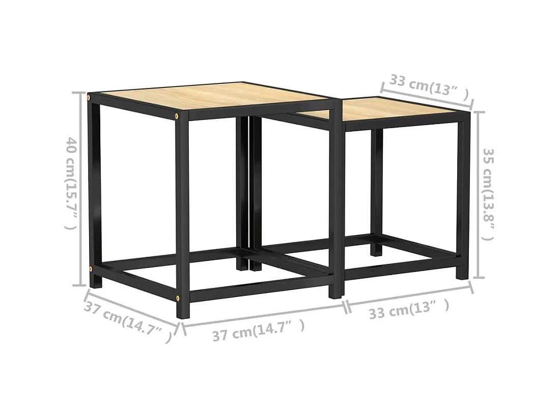 Mesas de centro 2 unidades MDF roble Sonoma