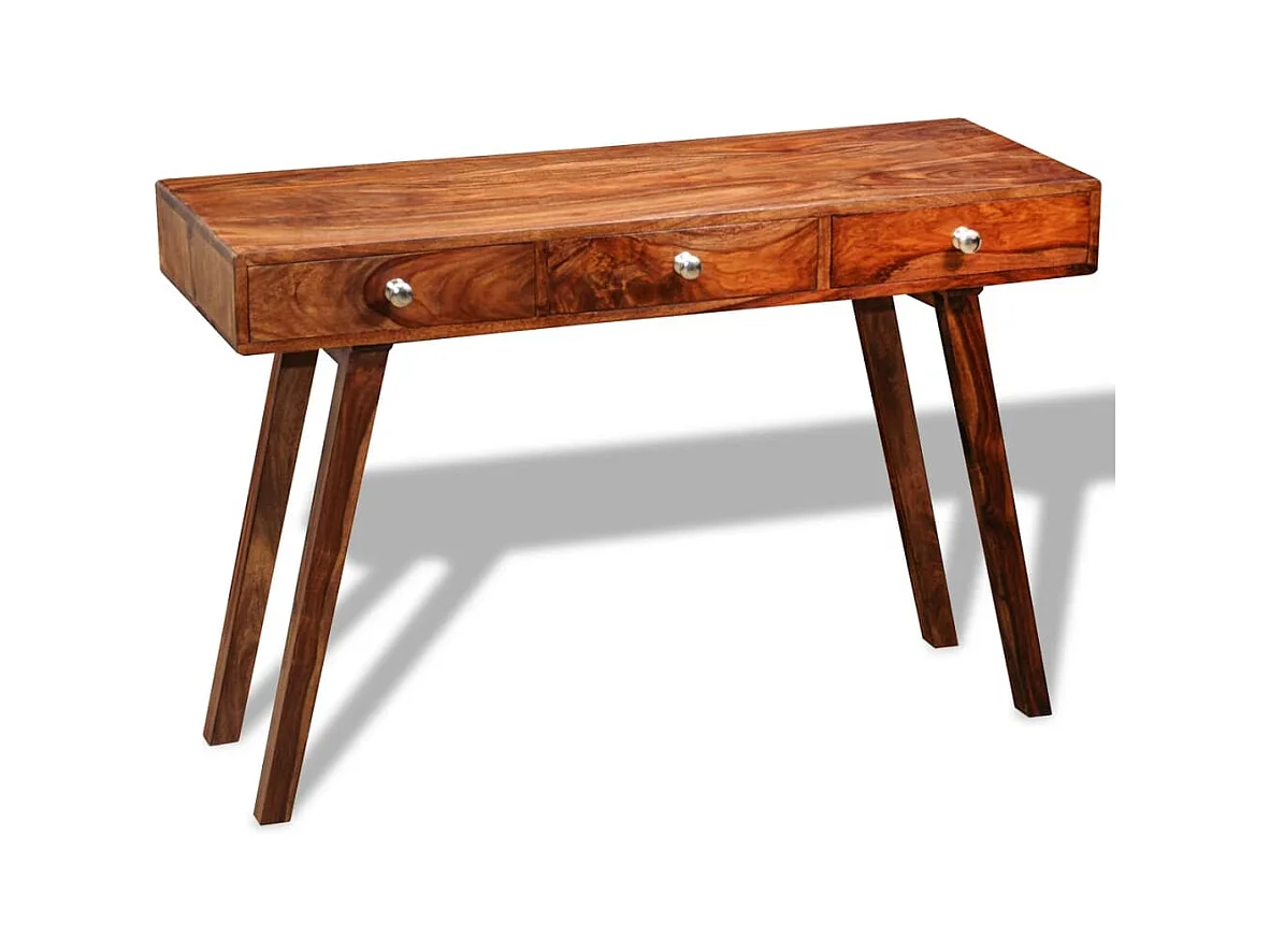 Table console avec 3 tiroirs 76 cm Bois massif de Sesham