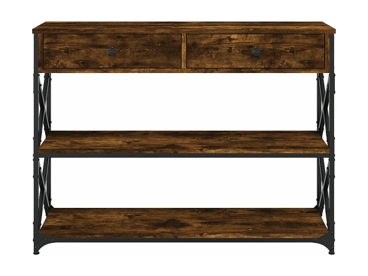 Wandtafel 100x28x75 cm bewerkt hout gerookt eikenkleurig