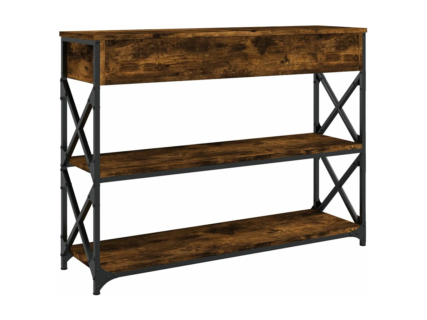 Wandtafel 100x28x75 cm bewerkt hout gerookt eikenkleurig