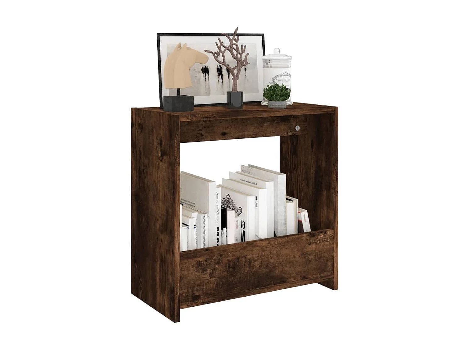 Table d'appoint Chêne fumé 50x26x50 cm Bois d'ingénierie