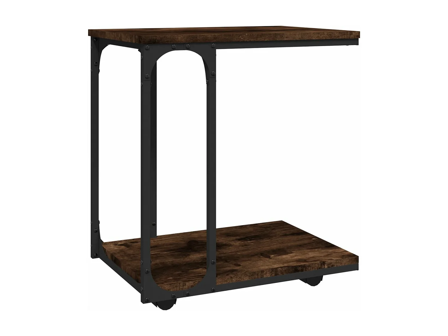 Table d'appoint à roues Chêne fumé 50x35x55,5 cm