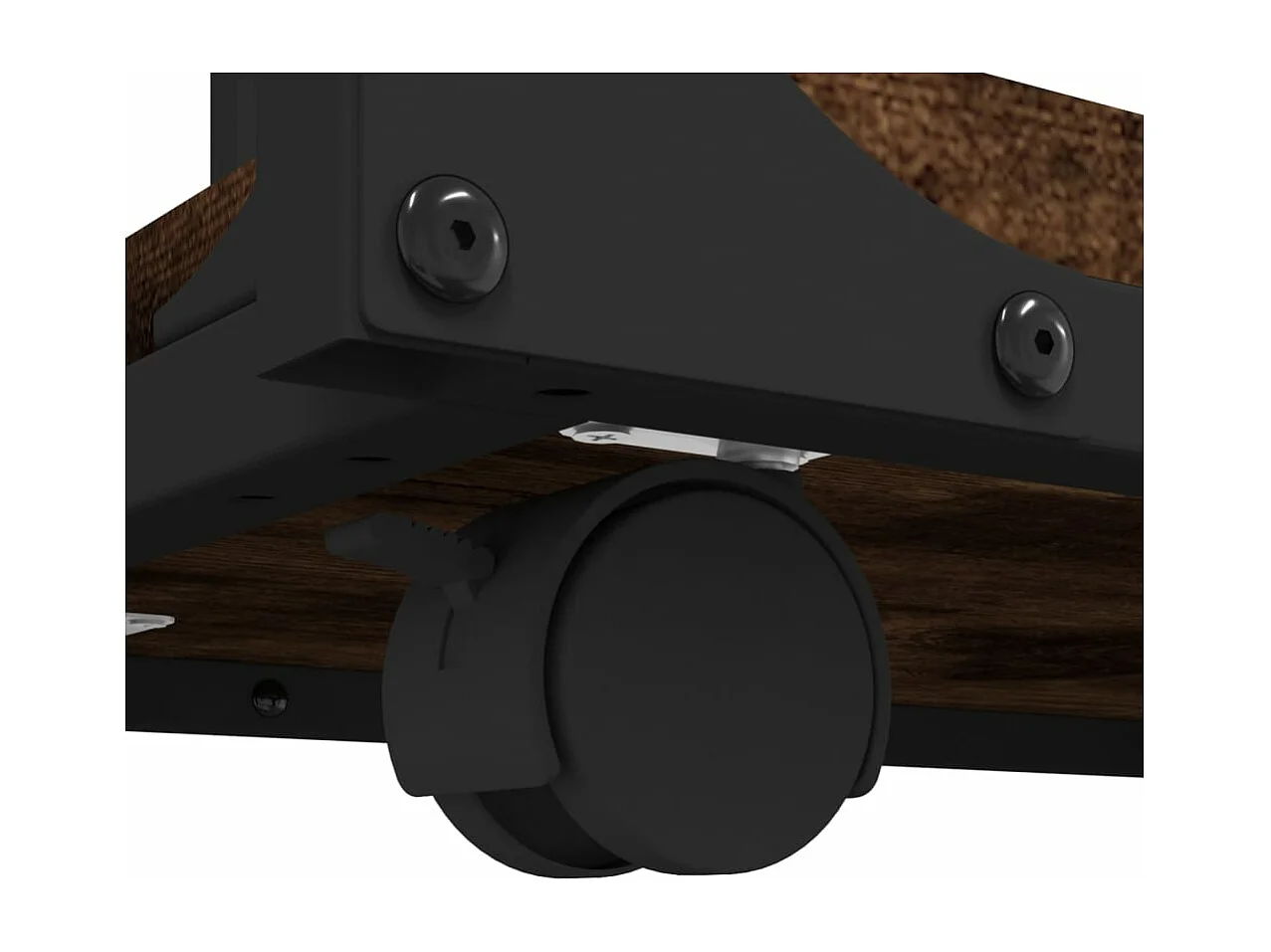 Mesa auxiliar con ruedas madera roble ahumado 50x35x55,5 cm