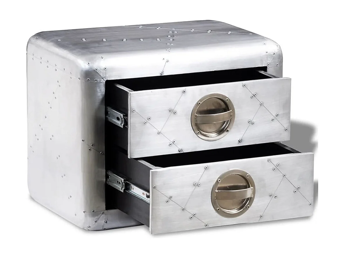 Table de coin avec 2 tiroirs vintage Style d'aviation