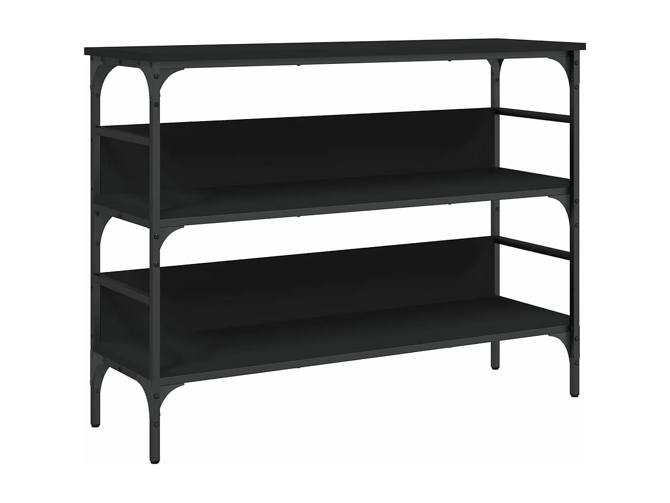 Table console noir 100x32x75 cm bois d'ingénierie