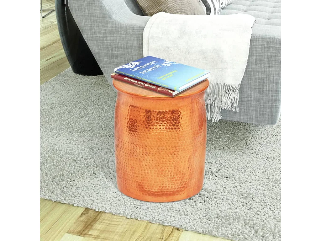 Table basse/tabouret martelé en aluminium Couleur laiton/cuivre