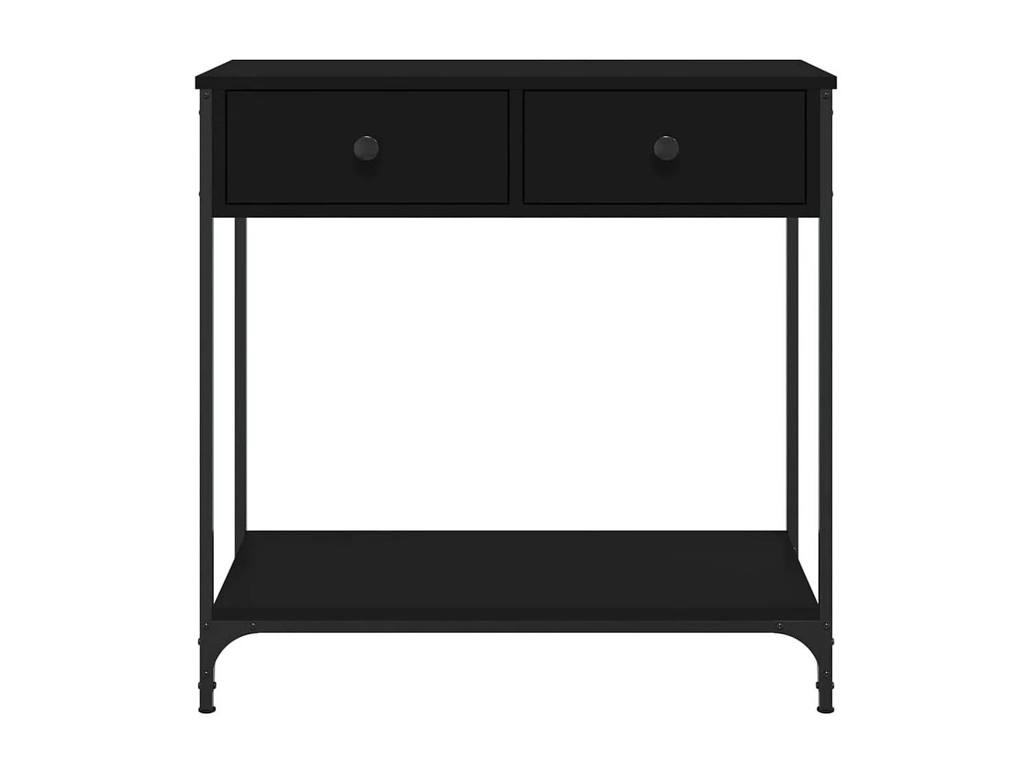 Table console noir 75x34,5x75 cm bois d'ingénierie