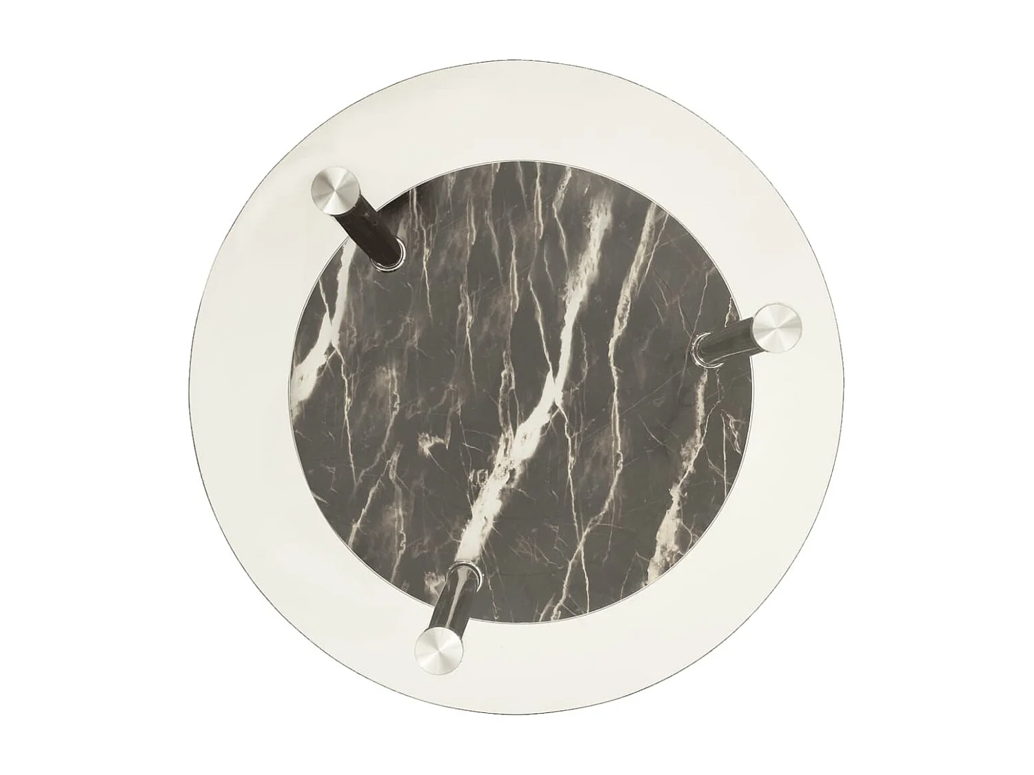 Table d'appoint 2 niveaux Transparent et noir 38cm Verre trempé