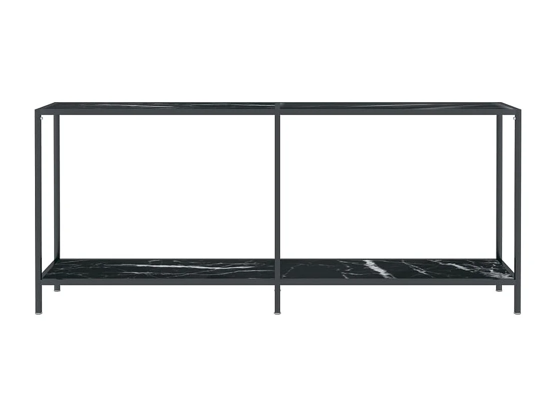Mesa de consola vidrio templado negro 180x35x75,5 cm