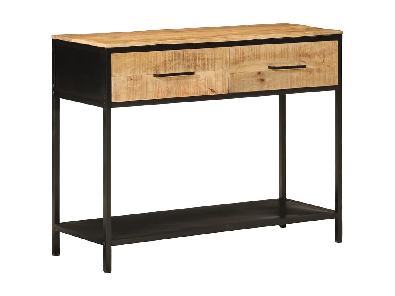 Table console 100x35x76 cm bois massif de manguier et fer