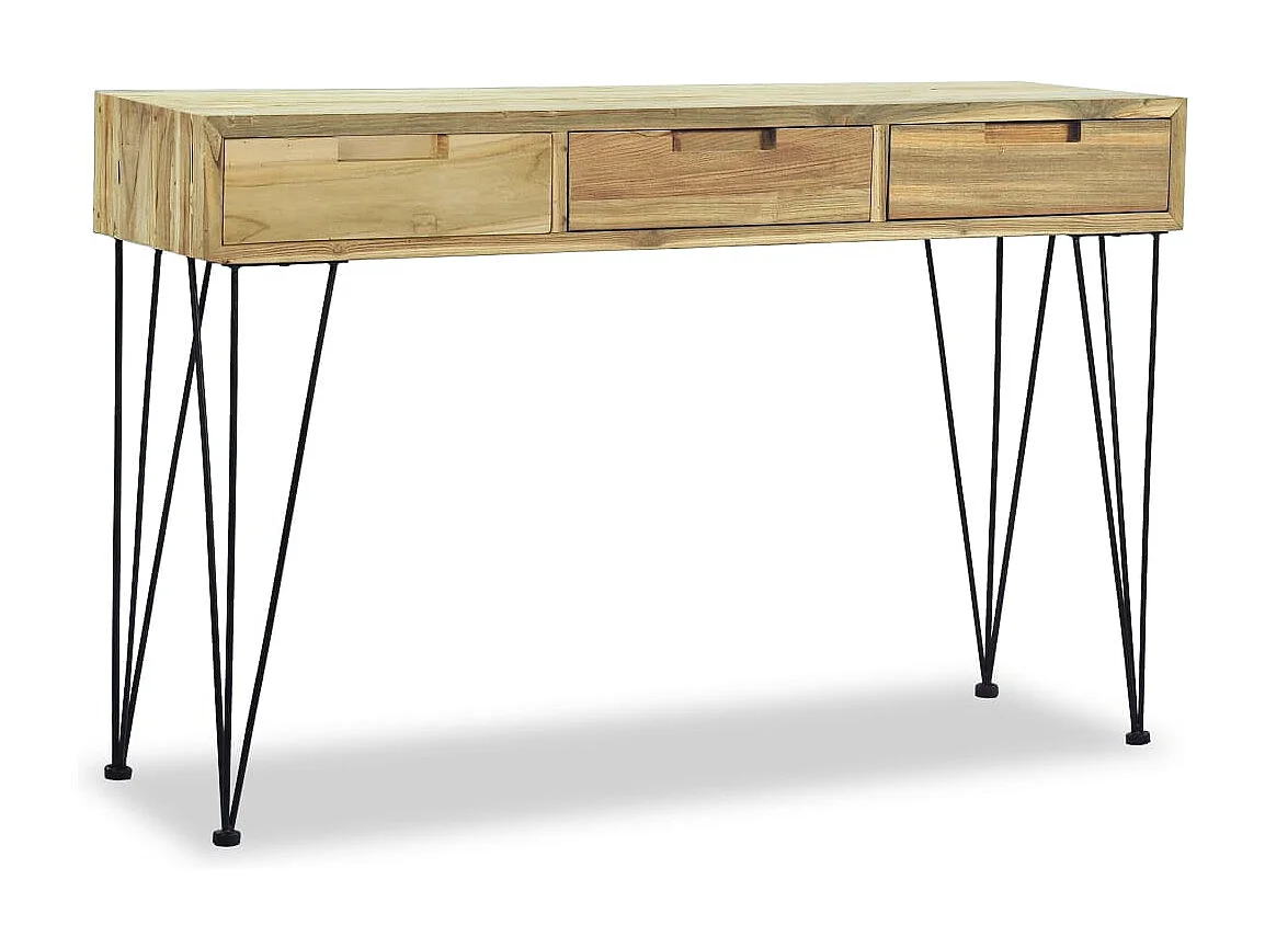 Table console 120 x 35 x 76 cm Teck massif