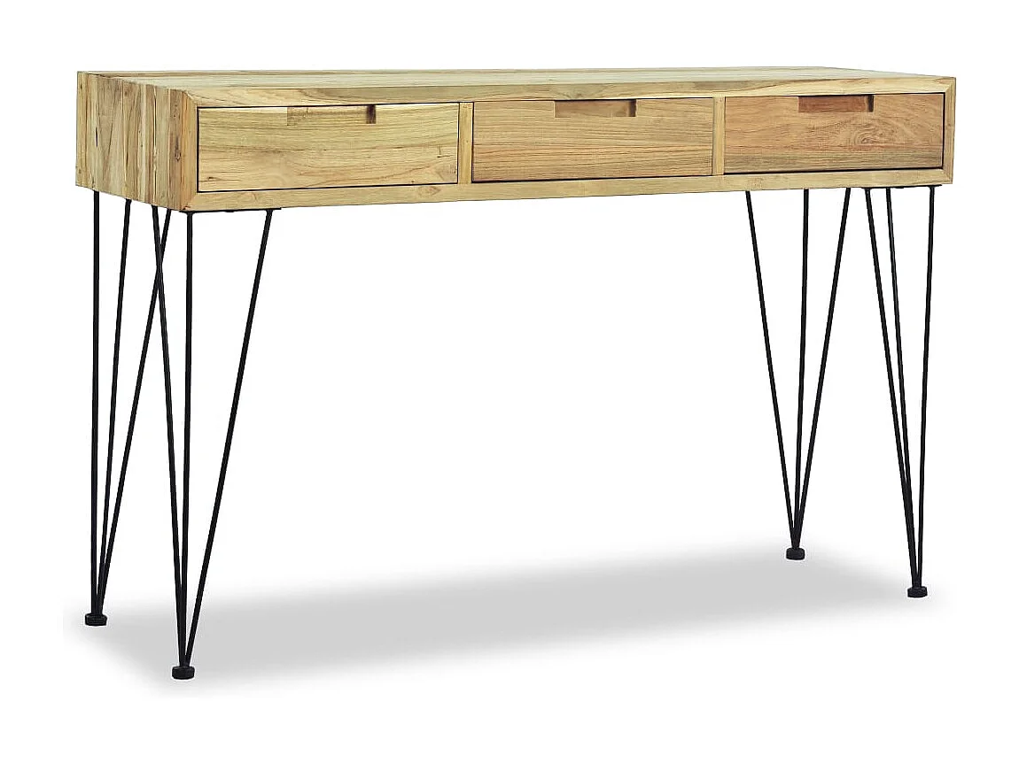 Table console 120 x 35 x 76 cm Teck massif