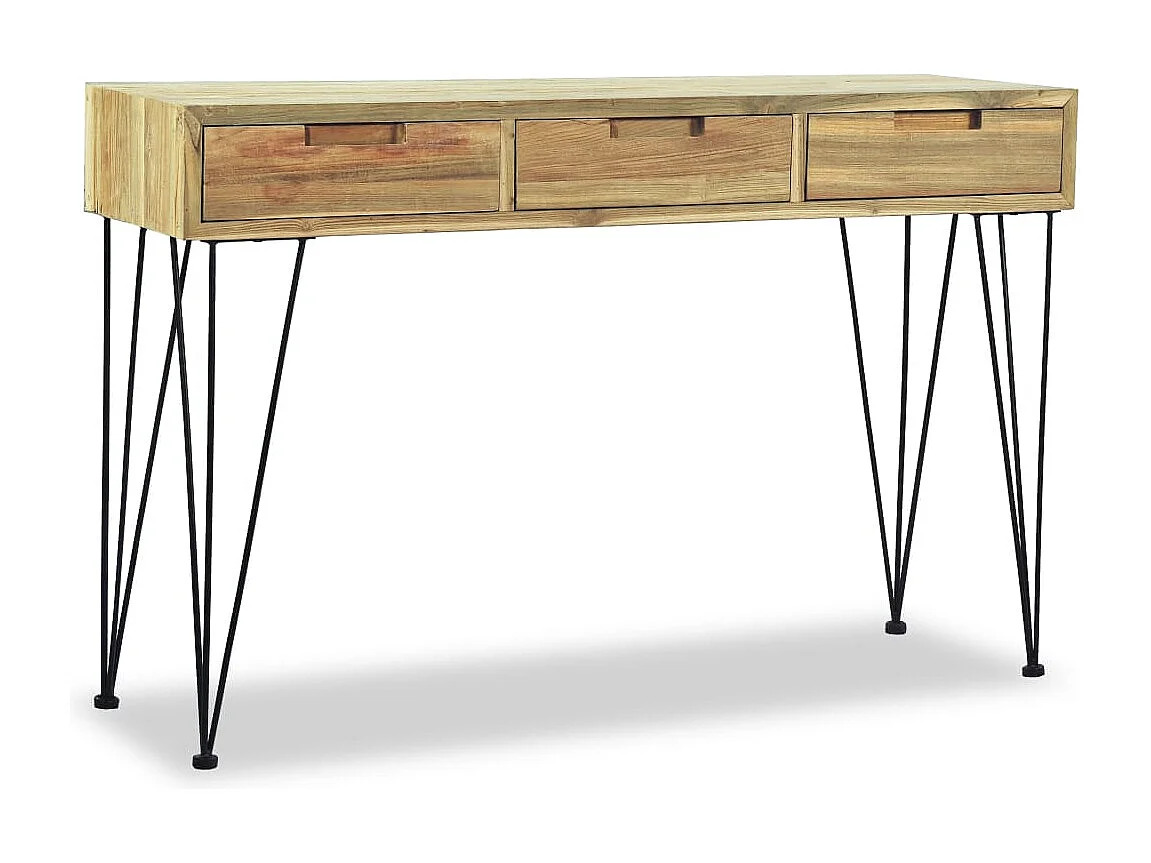 Mesa consola 120x35x76 cm madera de teca maciza