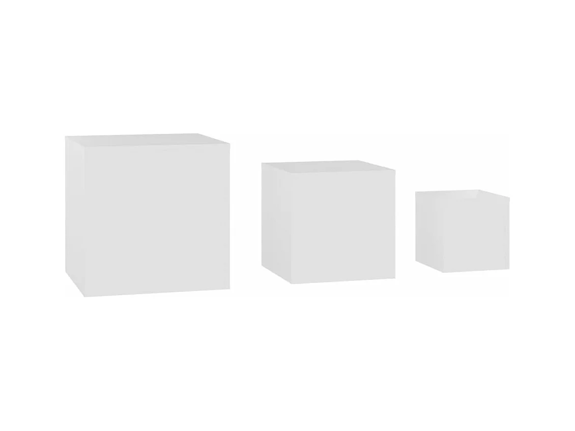 Tables d'appoint 3 pièces Blanc Aggloméré