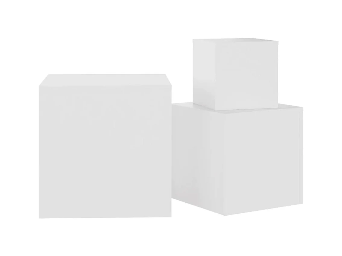 Tables d'appoint 3 pièces Blanc Aggloméré