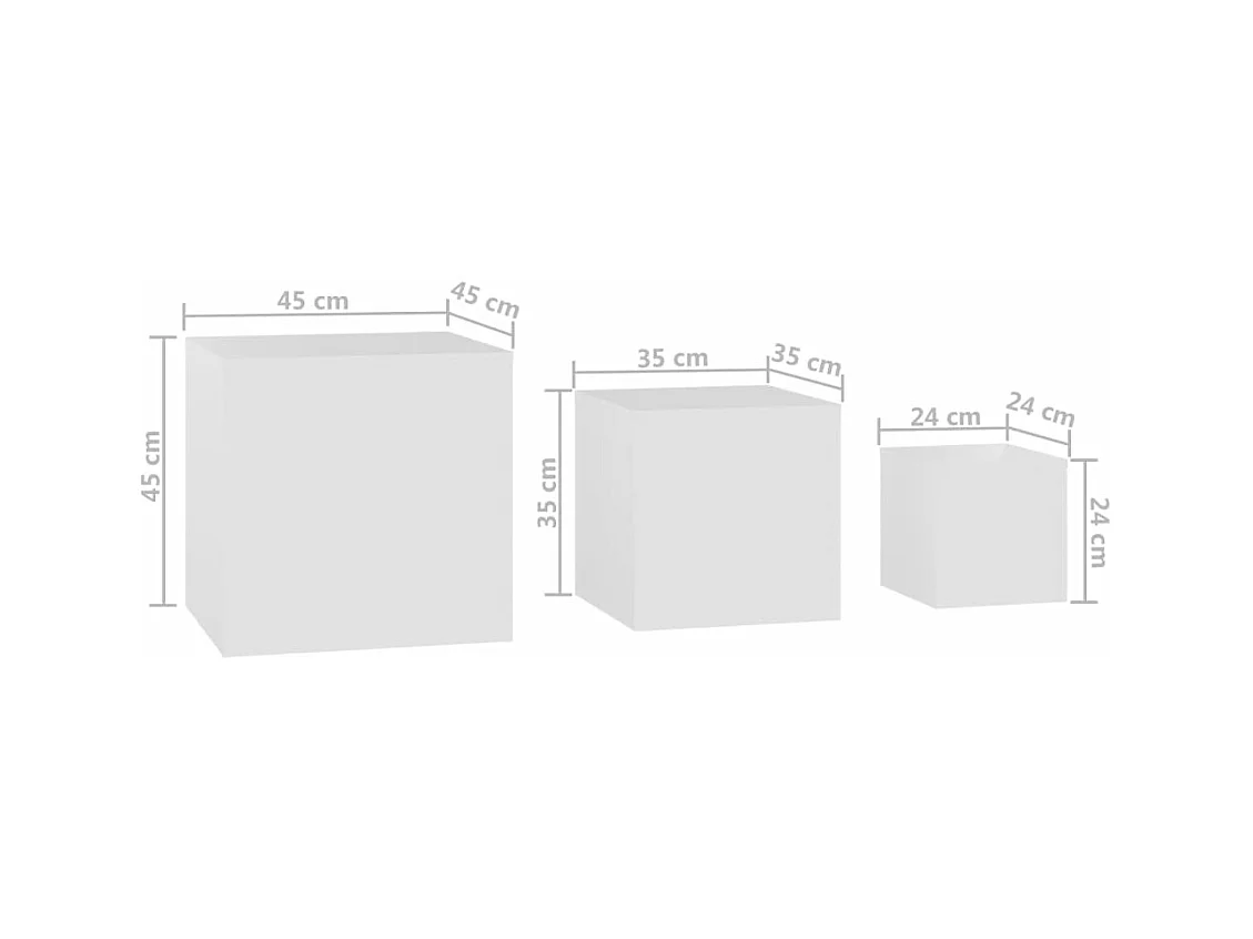 Tables d'appoint 3 pièces Blanc Aggloméré