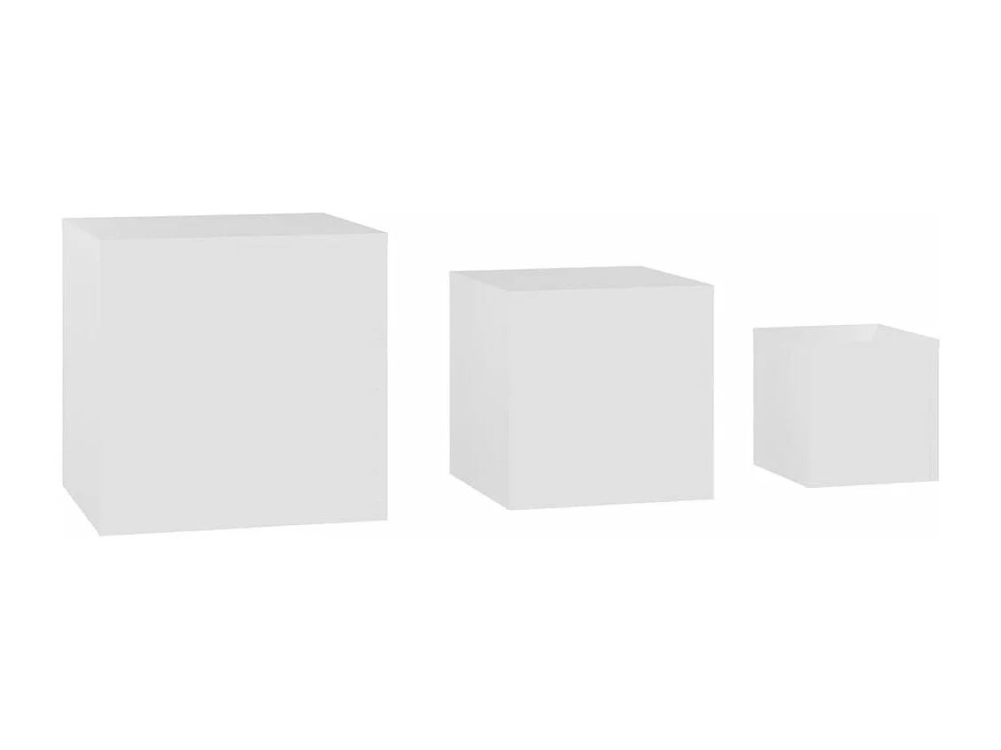 Tables d'appoint 3 pièces Blanc Aggloméré