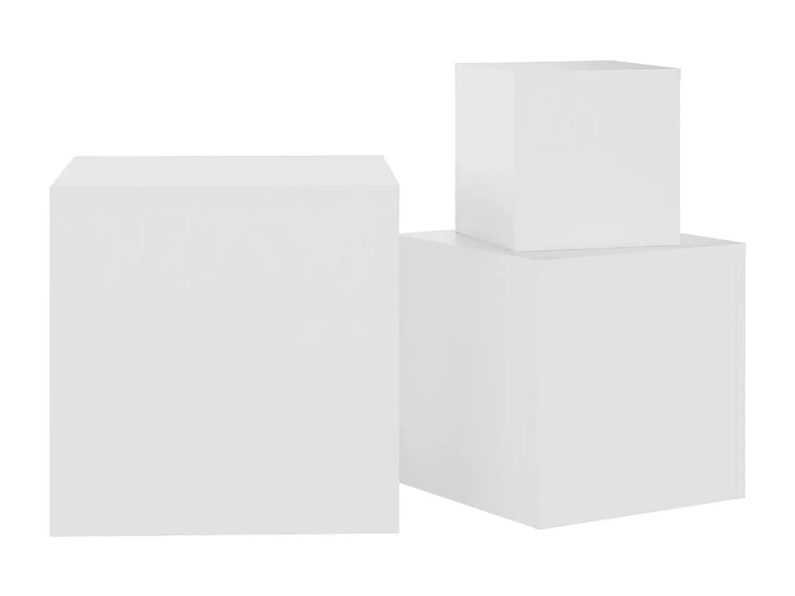 Tables d'appoint 3 pièces Blanc Aggloméré