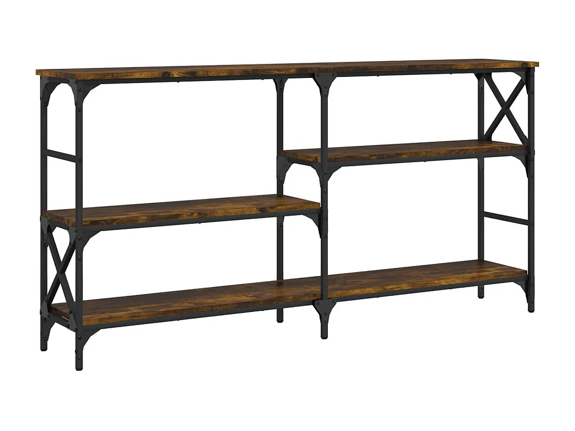 Table console chêne fumé 150x29x76,5 cm bois d'ingénierie